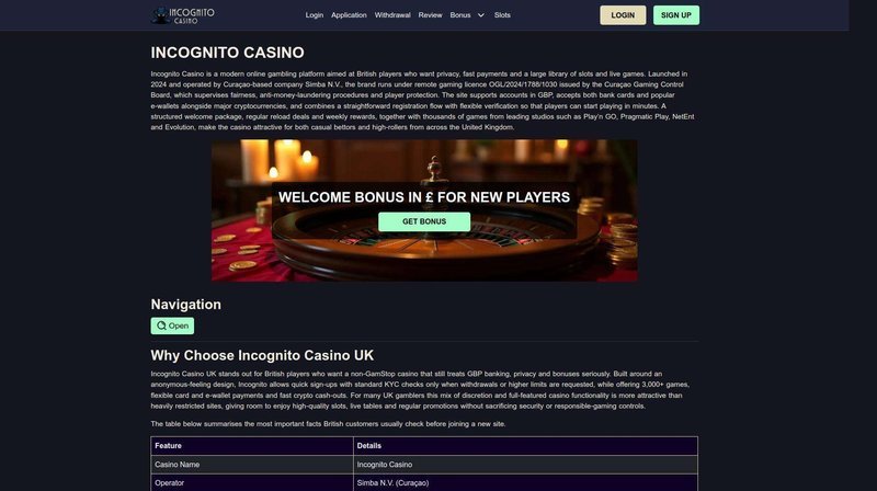 Incognito casino login - Discover the Secret World of Incognito Casino in the UK